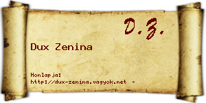 Dux Zenina névjegykártya